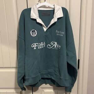 Abercrombie & Fitch Green Sweater with White Collar